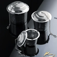 Ситечко для чая шар многоразовое Нержавеющее ситечко фильтр сталь с расширенной цепью крюк для заваривания листьев чай специи приправы