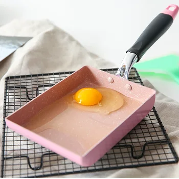 

Kitchen pot Aluminium Alloy Fried Eggs Pans Mini Square Non-Stick Japanese-Style Frying Pan Fried Eggs Pans Maker Breakfast Pot