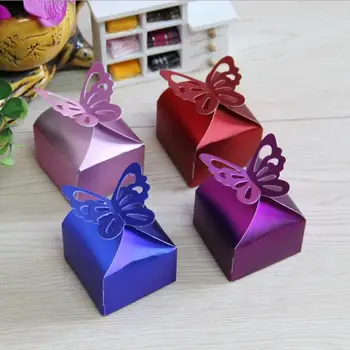 

100Pcs New Arrival Candy Box 250gsm Kraft Gift Boxes for Chocolate/Jewelry Red Cardboard Present Box Party Favor Box 6x6x6.5cm