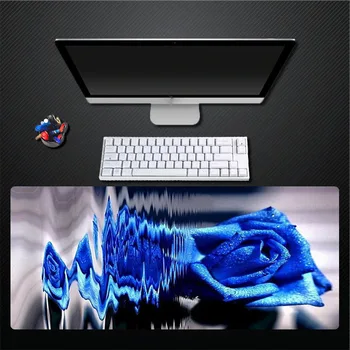 

Reflection Blue Rose Mouse Pad Large Game Universal Pad PC Desktop Large Size Thickening Non-fading Keyboard Pad