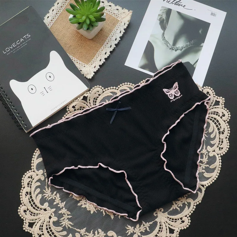 New Japanese Style Panties Women's Cotton Underwear Sexy Lace Panties  Fashion Bow Comfort Briefs Low Waist Seamless Underpants - AliExpress