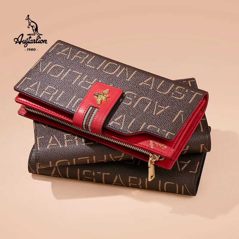 

AUGTARLION Women's Wallet Clutch Bag Large Long Zipper Wallet Multi-Function Card Package Purse Women's Red Handbag Slim Wallet
