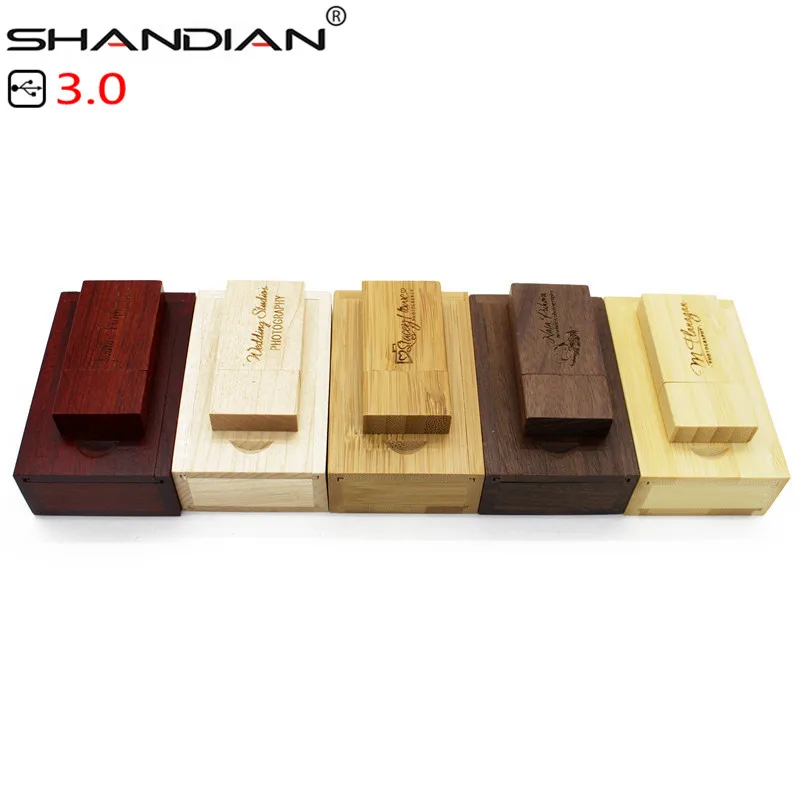 SHANDIAN USB 3 0 деревянный usb с коробкой флэш накопитель ручка драйвер дерево чипы pendrive