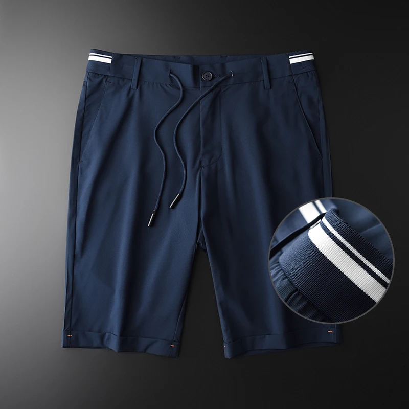 Minglu Summer Mens Shorts Luxury Yarn Dyed Waistband Short Trousers Men Hight Quality Simple Slim Fit Men Pants Shorts