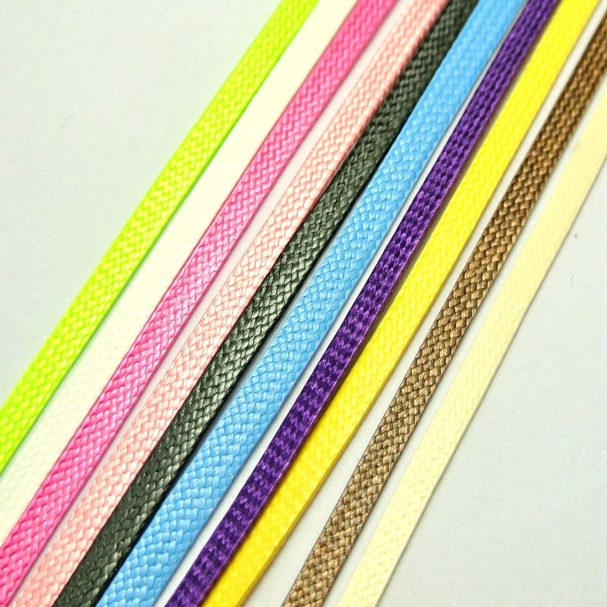 Korean Waxed Textured Cord Craft Lace String Thread 11 Yards FLAT 4mm