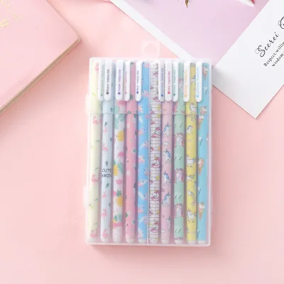 10 unids kawaii flor colorida cancilleria гелевый материал Материал escolar oficina papelerina papelaria canetas coloridas color - Цвет: A0529