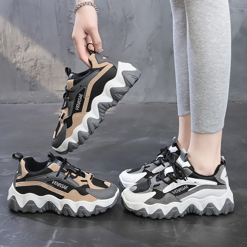 

INS Super Fire Dad Shoes Women's 2020 Spring New Style Lightweight Versatile Extra High Platform Wear-Resistant Biscuit Athletic