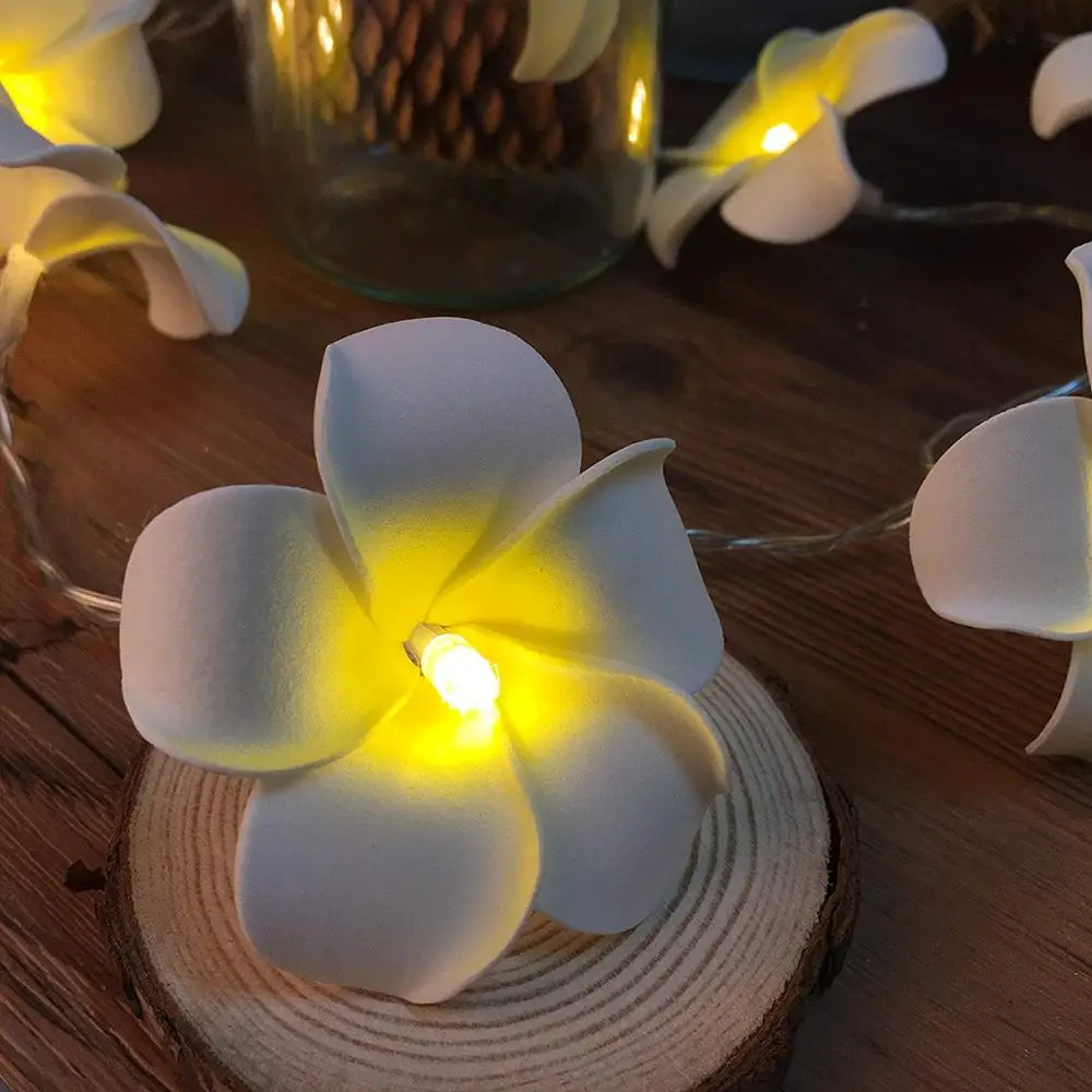 Светодиодный Сказочный гирлянда рождественские гирлянды Frangipani Цветочная лампа