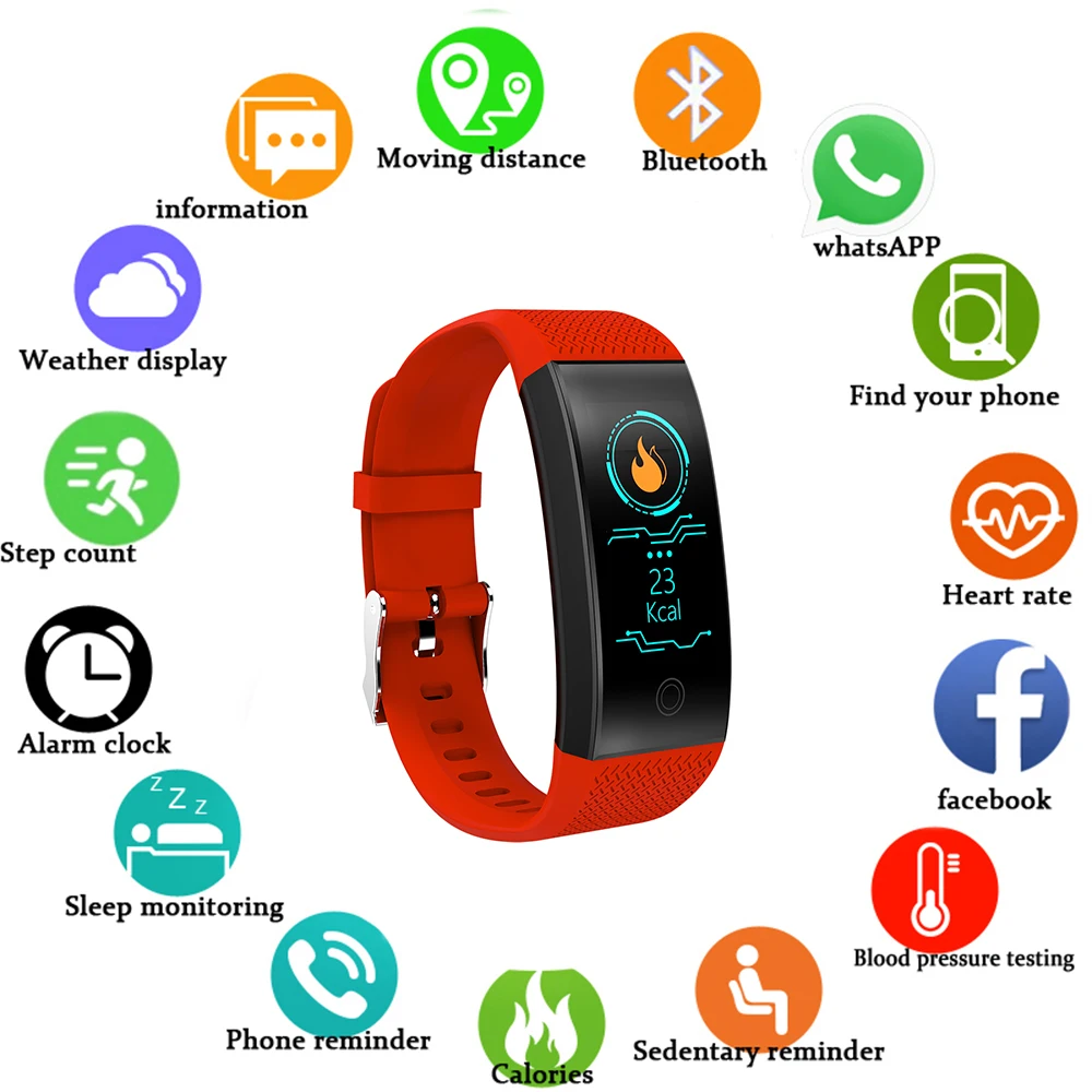 

Smart Wristband Intelligent Sport Bracelet Sleep Fitness Tracker IP68 Pulse Watch Outdoor Smartband Relogio Cardiaco QW18