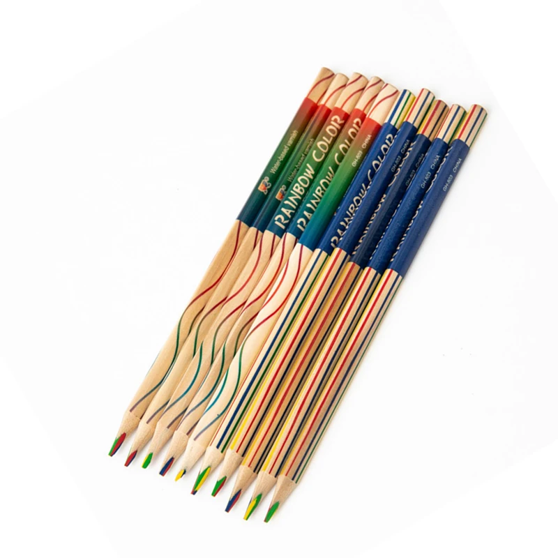 Разноцветные разноцветные школьные офисные карандаши 10 шт. Искусственный