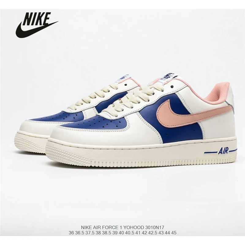 Оригинальные кроссовки Nike Air Force 1 HI Yohood белого розового синего цвета повседневные