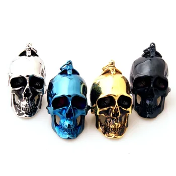 

Hyperbole Stainless Steel Skull Head Bike Men's Boy's Jewelry Pendant Necklace With Free Box Link Chain 24inch Fashion Gift