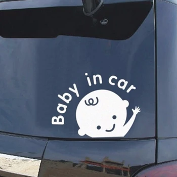 

3D Car Stickers Car Exterior Safety Tailbox Window Reflective Warning Innovative Cartoon Stickers Baby Boy Car Accessories