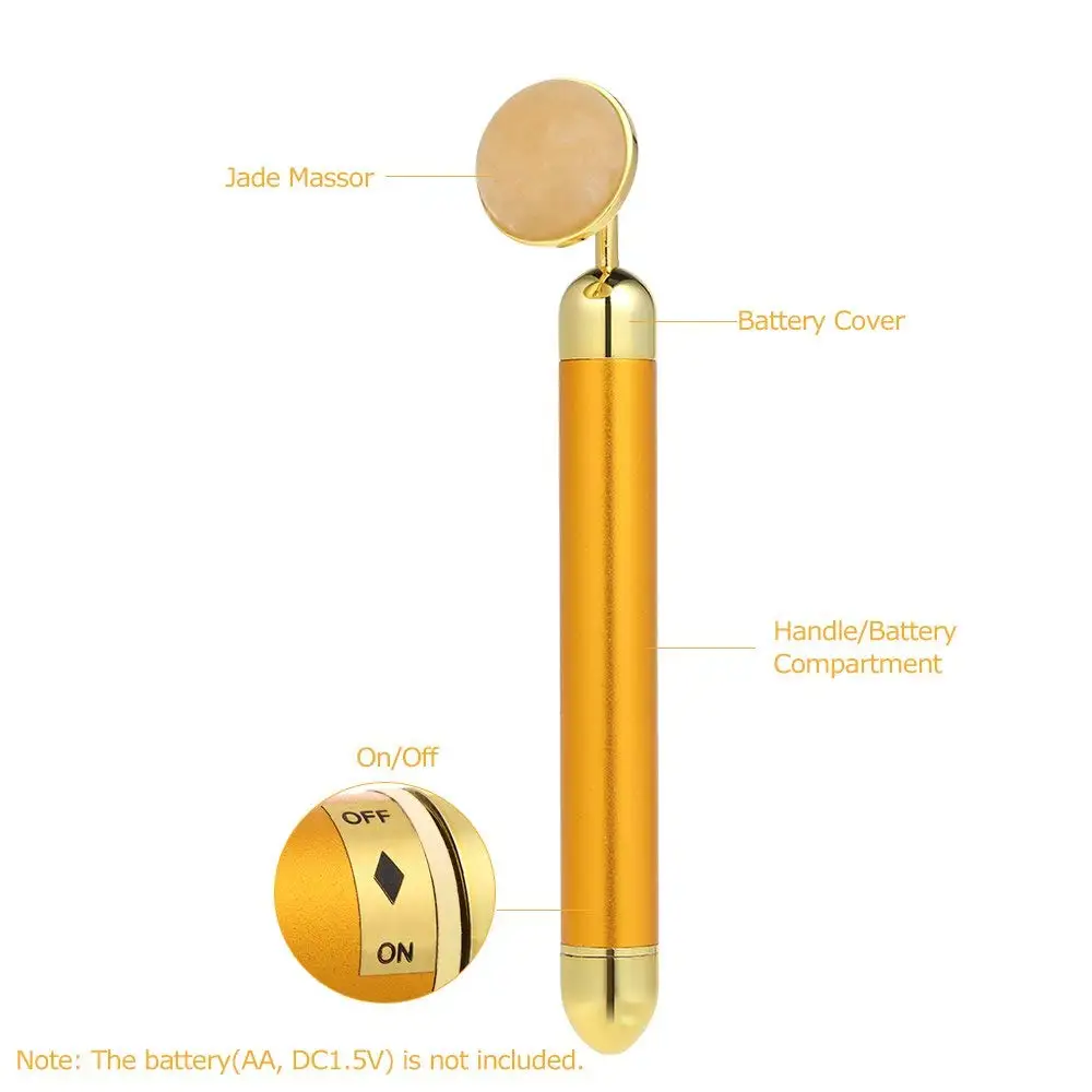 24K Beauty Bar V Face Artifact палка для Лифтинга Лица Массажная лица нефритовый роликовый