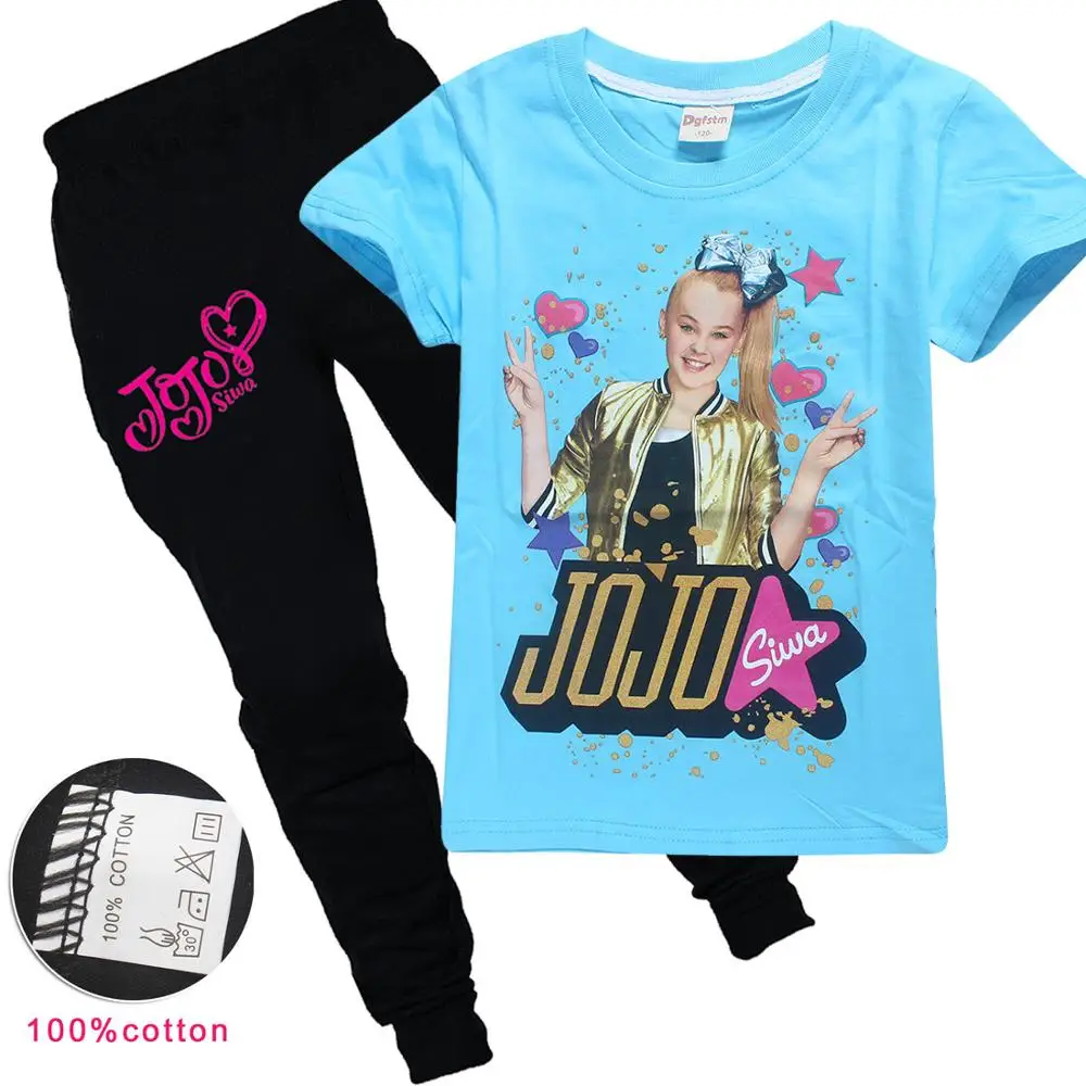 Лидер продаж, JOJO Siwa/летние короткие топы для девочек+ леггинсы, штаны, одежда футболка костюм для косплея для девочек Детские костюмы из 2 предметов - Цвет: model 5