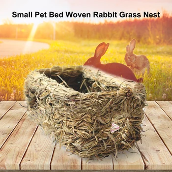 

Small Pet Bed Straw Rabbit Rabbit Grass Nest Handmade Woven Rabbit Chinchillas Netherlands Pig Guinea Pig Grass House