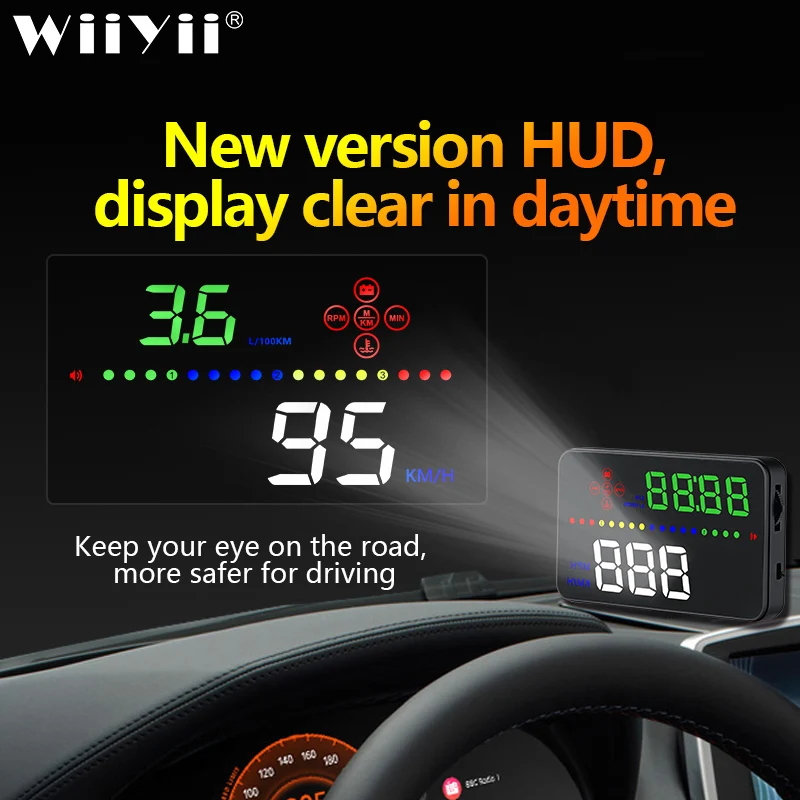 

Universal A3 Auto GPS HUD Heads Up Display digital Car Accessories Electronics Digital Speedometer Water Temperature Alarm