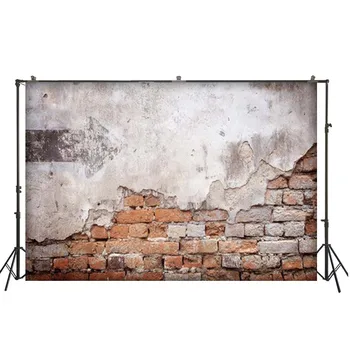 

HuaYi white spray panited broken brick wall decoration background backdrops vintage photography for photo studio backdrop D-9164