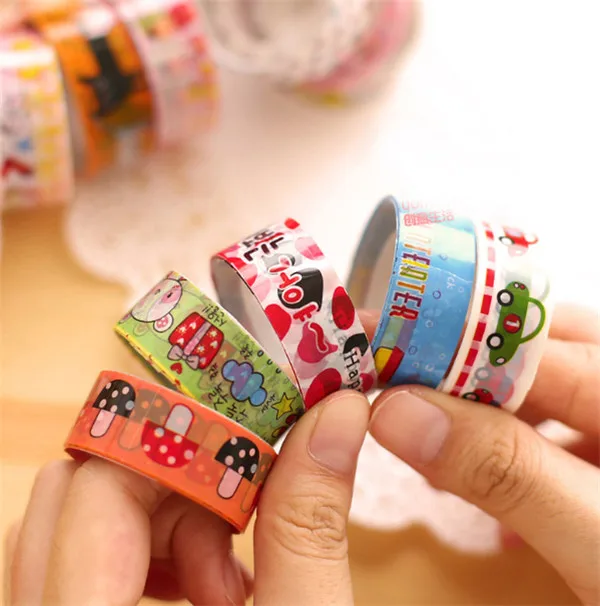 2 PCS/Lot Mini Color Tapes DIY Decorative Adhesive Tape Sticker Cartoon Diary Lace Tape Office Stationery Gift