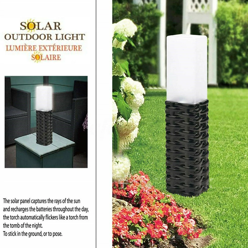 Easy Install Rattan Solar Powered IP44 Waterproof Lawn Lamp Landscape Light Rechargeable Outdoor Decoration Yard Garden Stake