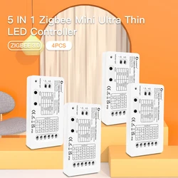 Gledopto Zigbee 3.0 4PCS Pro 5 in 1 Mini RGB/RGBW/RGBCCT/CCT/Dimmer LED Strip Controller For Lighting Decoration Bedroom Kitchen