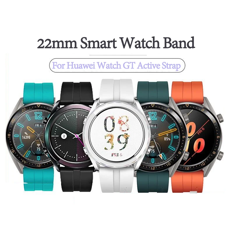 22 мм силиконовый ремешок для часов huawei Watch GT Galaxy Active2 44 мм ремешок силиконовые полосы спортивные для часов Amazift Pace Наручные Ремни