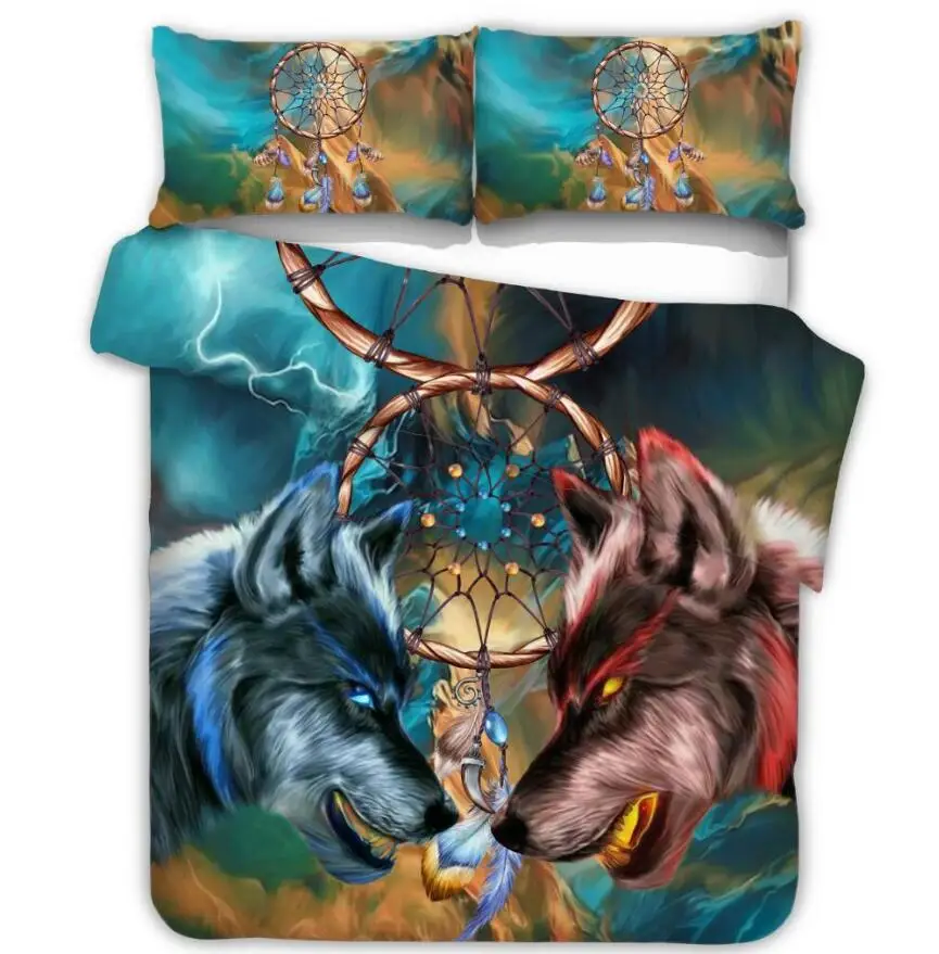 

3d Wolf Printed Bedding Sets Duvet Cover Set 2/3pcs Queen King Quilt Cover Bedclothes Bed Linen(No Sheet No Filling)