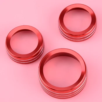 

CITALL Red 3Pc Aluminum Alloy AC Radio Switch Ring Knob Trim Covers Fit For Dodge Challenger 2015 2016 2017 2018 2019