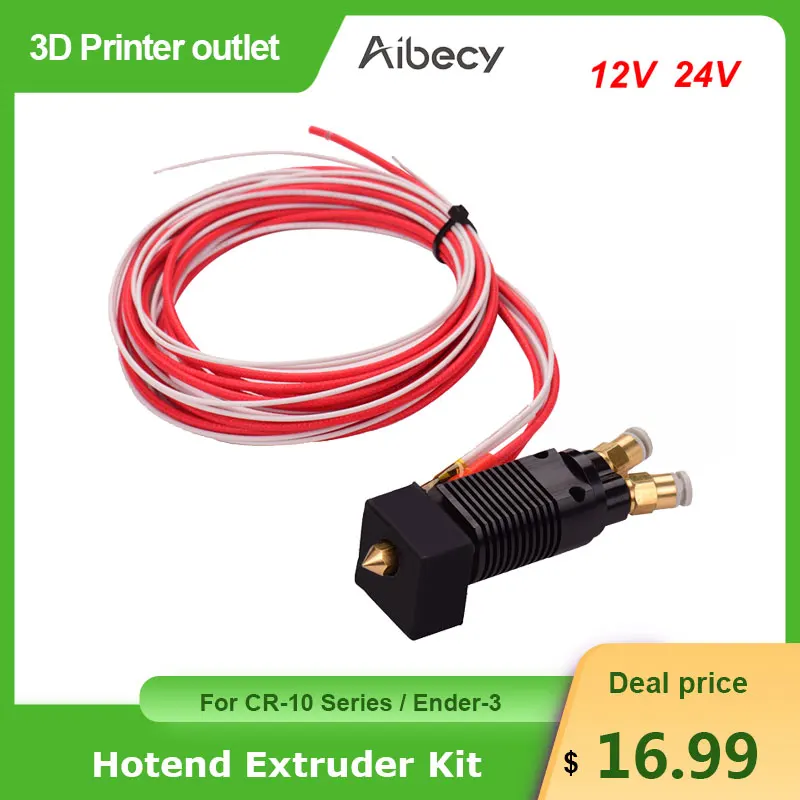 Aibecy 2 в 1 из двойной Цвет металлические Hotend экструдер комплект с кабелем 0 4 мм