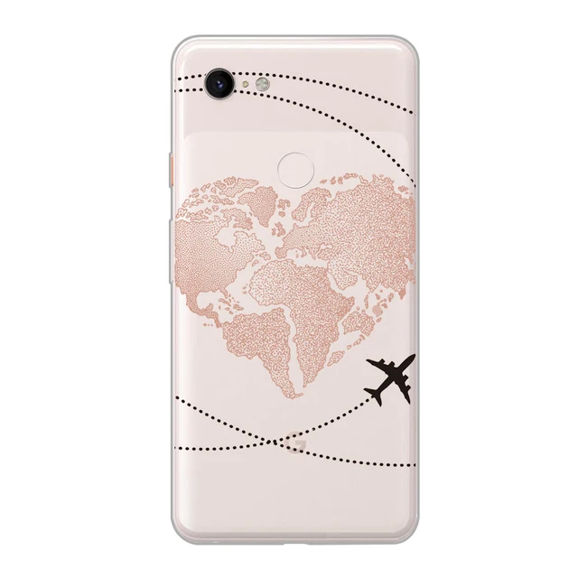 ciciber Funda Case for Google Pixel 5 4 3 2 XL Luxury Map Wanderlust Fashion Vogue Soft Silicone for Google Pixel 4a 3a XL Coque W1891
