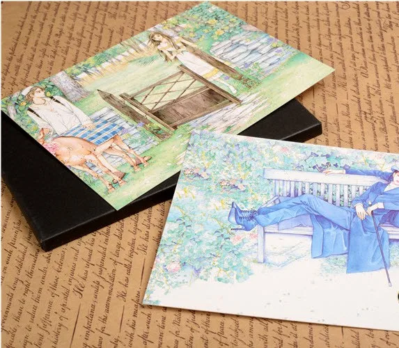 Романтическая свежая любовь в японском стиле, 12 шт., изысканная Классическая Ретро цветная открытка, подарок с очень плотной текстурой