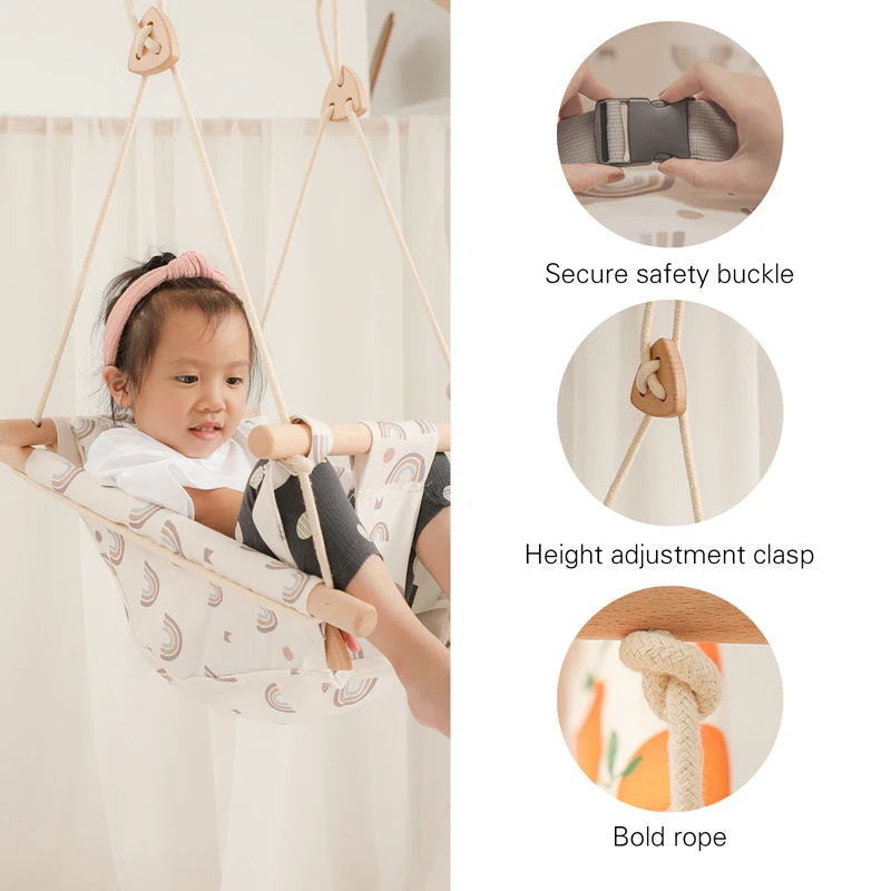 1PCS Baby Canvas Lounge Chair Swing Children's Kindergarten Toy Outdoor Play Facilities Rocking Chair Toys Rocker For Children 3