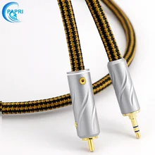 

PAPRI PRE-35 3.5MM To Coaxial RCA Audio cable 6N OCC Copper+ Silver Plated Male To Male Computer Phone Rojector Amps Cables