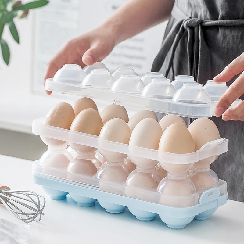 

Stackable Egg Storage Box Organizer Refrigerator Storing Container eggs tools Racks Plastic fresh egg shelf Kitchen Accessories