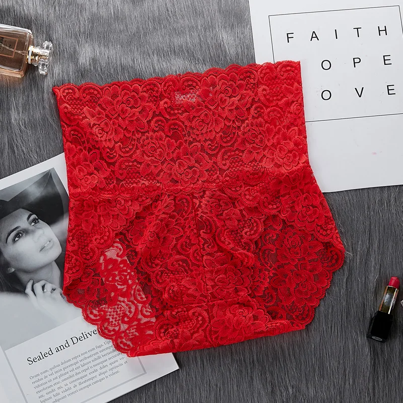 

Ladies Underwear Woman Panties High Waist Transparent Cotton Sexy Lingerie Female Fashion Lace Cute Briefs Plus size 3XL