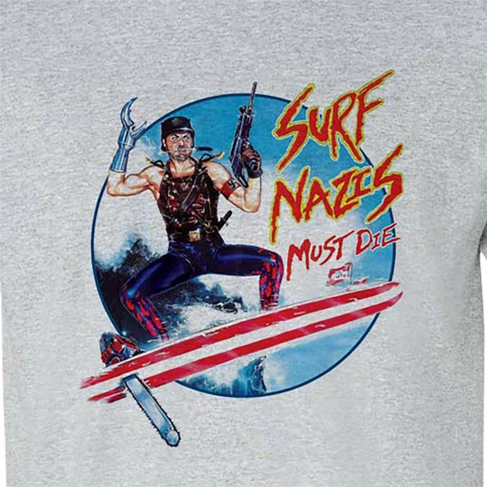 Surf Nazis Must Die футболка Ретро 80's horror sci fi фильм трома уличная одежда Повседневная |