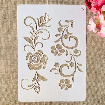 

1Pcs A4 29cm Rose Flower Leaves DIY Layering Stencils Painting Scrapbook Coloring Embossing Album Decorative Template