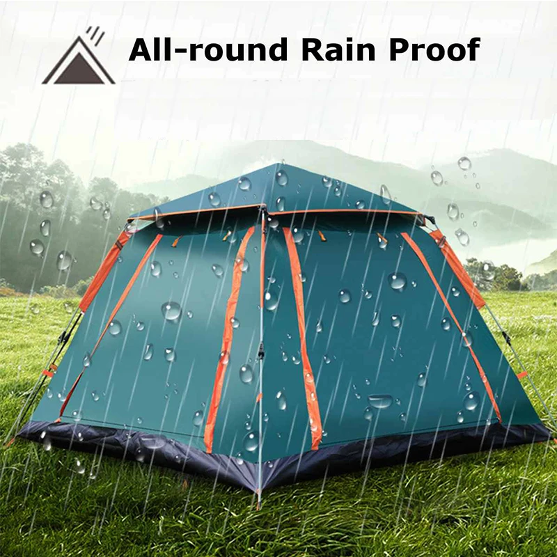 5-6 Person Outdoor Automatic Quick Open Tent Rainfly Waterproof Camping Tent Family Outdoor Instant Setup Tent with Carring Bag 4