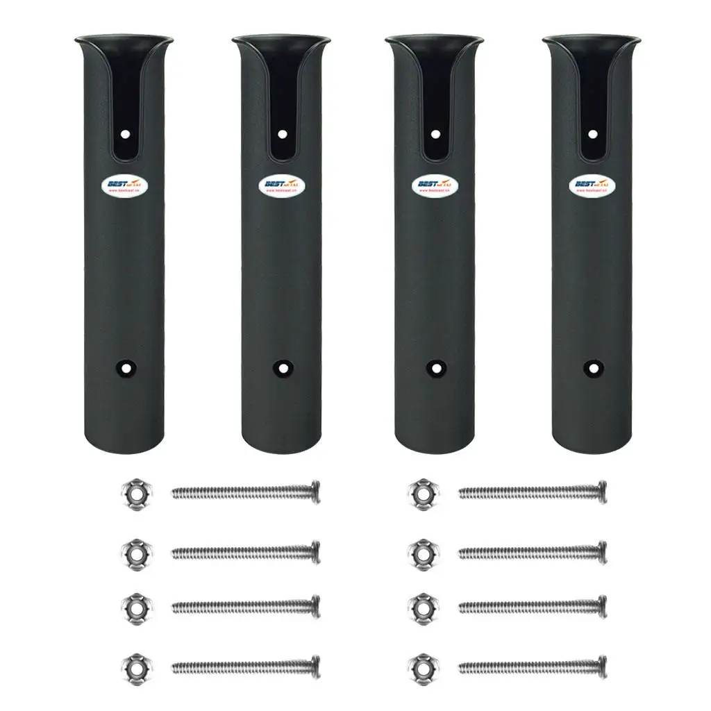 4 Poles Wall Mounted Fishing Rod Holders Tubes Links Fishing Rod Holder