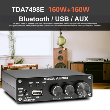 

160W*2 TDA7498E Bluetooth 5.0 Audio Power Amplifier Class D Dual Channel TDA7498 Subwoofer Stereo USB Home Theater Amplifiers
