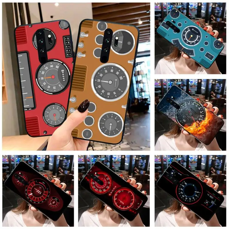 Роскошный спортивный Автомобильный спидометр мягкий черный чехол для телефона