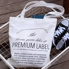 Женская Холщовая Сумка для покупок с буквенным принтом, Женская хлопковая тканевая сумка на плечо, Женская эко-сумка, многоразовая сумка для покупок, сумки# T3