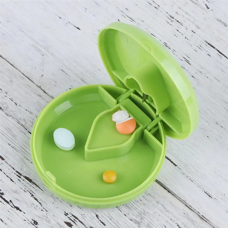 

Round Plastic Pill Cutter Storage Box Pill Splitter Multifunctional Medicine Tablets Dispenser For Home Organizer Outdoor Travel