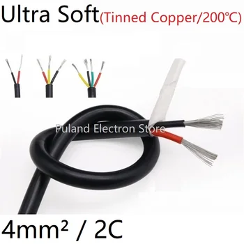 

Square 4mm Ultra Soft Sheath Wire 2Core Silicone Rubber Cable Insulated Flexible Copper High Temperature Power Line Black