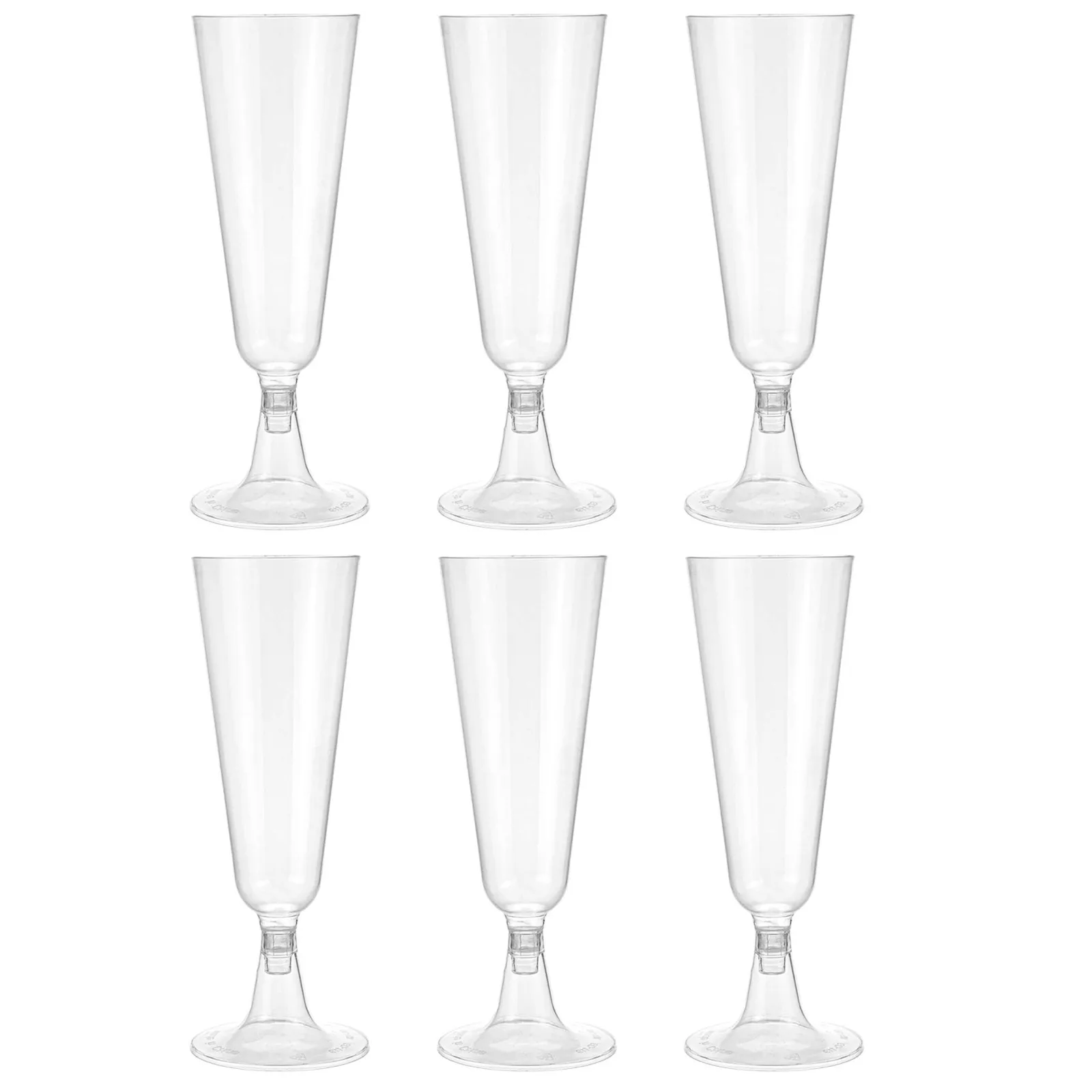 6pcs Plastic Champagne cocktail Flutes Disposable Cups flute champagne  plastique verrines jetable en plastique for Party