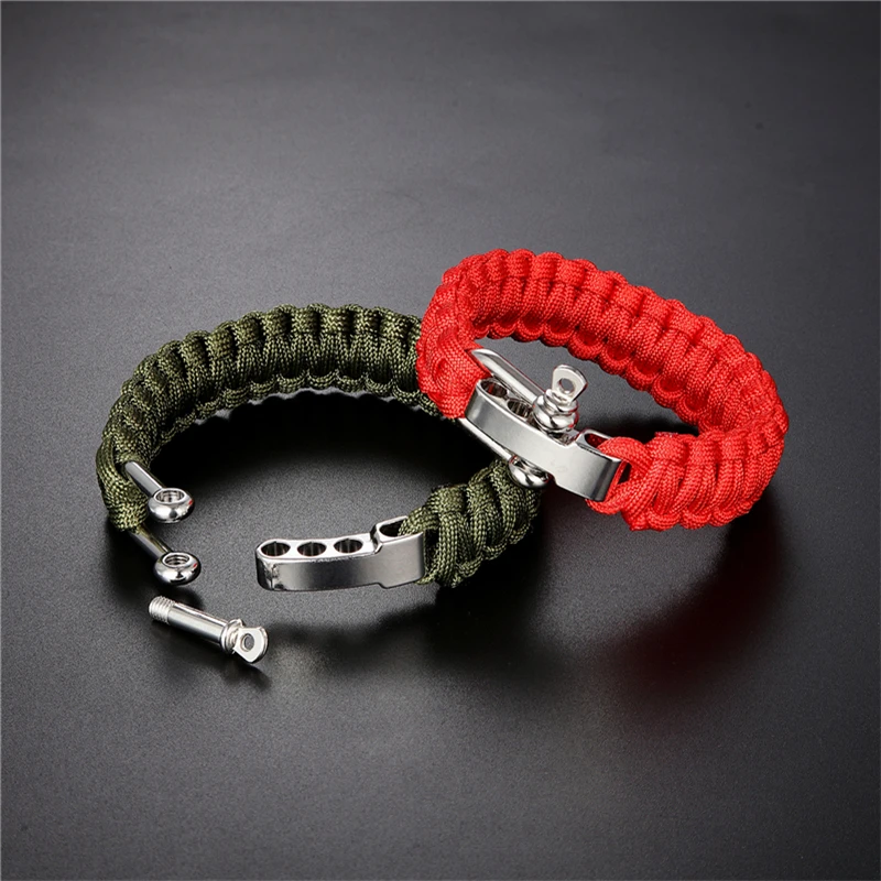 Men Camping Emergency Braided Adjustable Survival Bracelet Stainless Steel Buckle Umbrella Rope Outdoor Wristband Women Paracord - Image 4