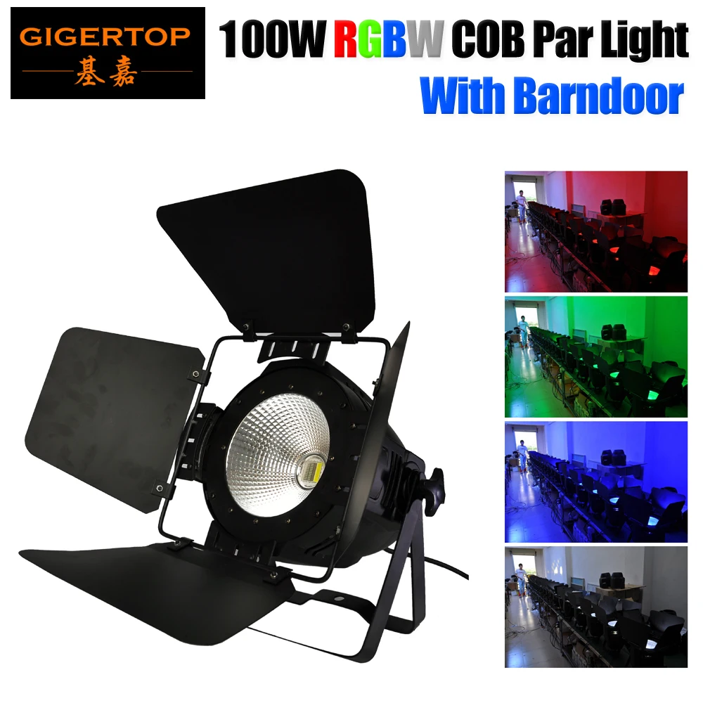 Gigertop 100 Вт RGBW 4 цвета COB Led Par Светильник с барнхолдом светильник крышкой DMX512