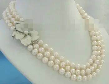 

K8044-47" 8-9mm natural black green champagne baroque freshwater pearl necklace