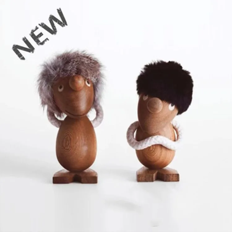 

2 Pieces Creative Nordic Denmark Wood Crafts Ddisplay Puppetry Design Birthday Gift Home Decortaion Desktop Figurines 13cm