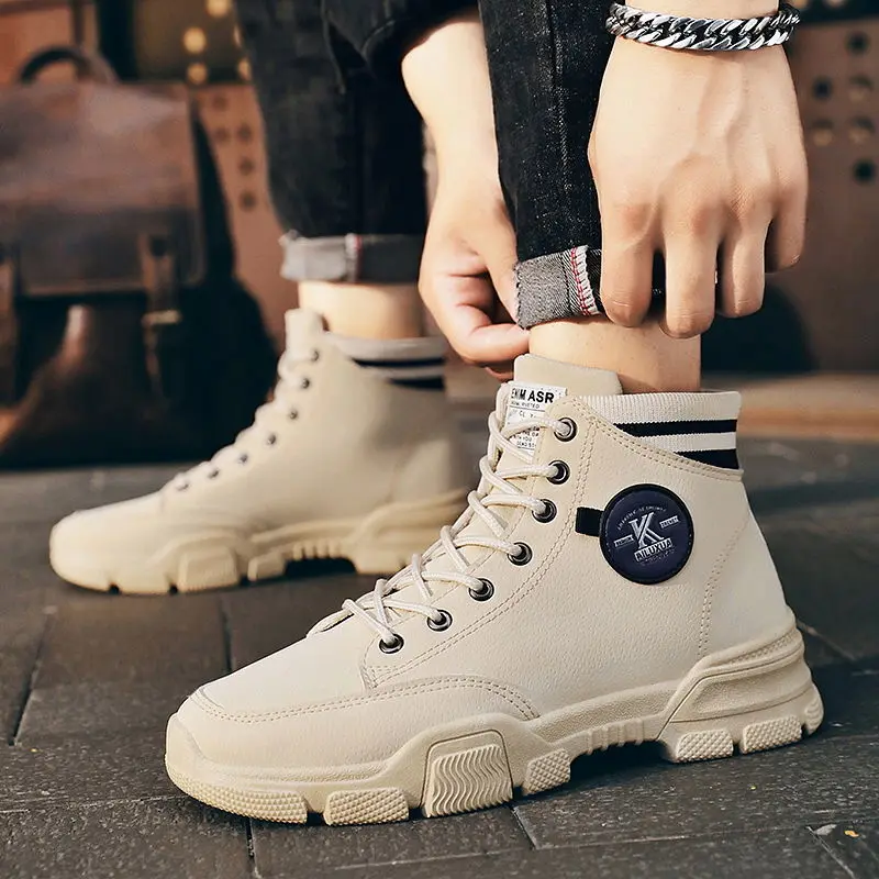 

Martin Boots for Men 2020 New Autumn British Style High-top Army Boots Male Short Boots Work Boots Wear-resistant Desert Boots